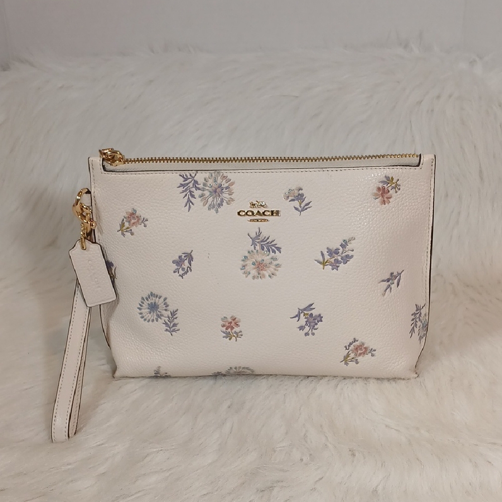 Coach Cream Charlie Pouch With Meadow Prairie Print